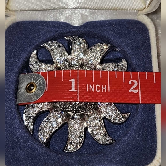 🗝Vtg Avon Sterling Silver Brooch With Genuine Blue Topaz And CZ Accents - Picture 6 of 6